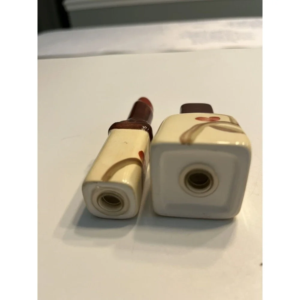 Vintage Vogue Collection Salt & Pepper Shaker Lipstick and Nail Polish